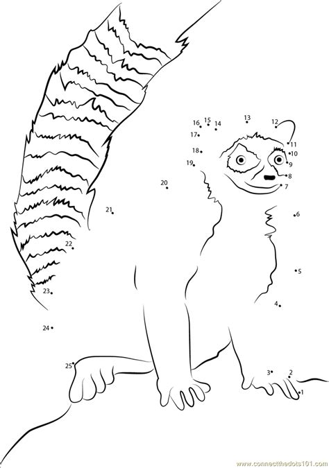 Explain that this is where lemurs live. Ring Tailed Lemur Sitting on Rock dot to dot printable ...