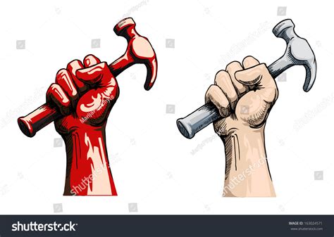 fist holding a hammer vector illustration 163024571 shutterstock