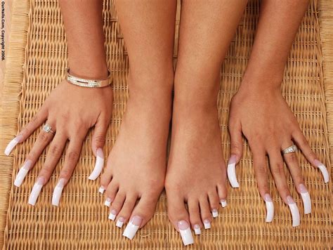 long french manicure and pedicure