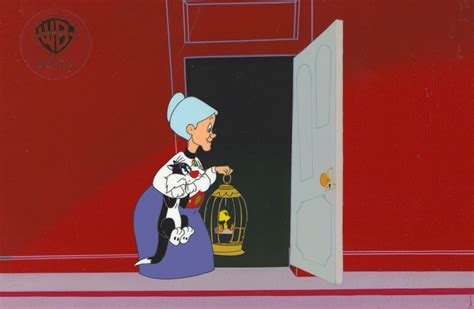 Looney Tunes Original Production Cel Tweety Sylvester And Granny
