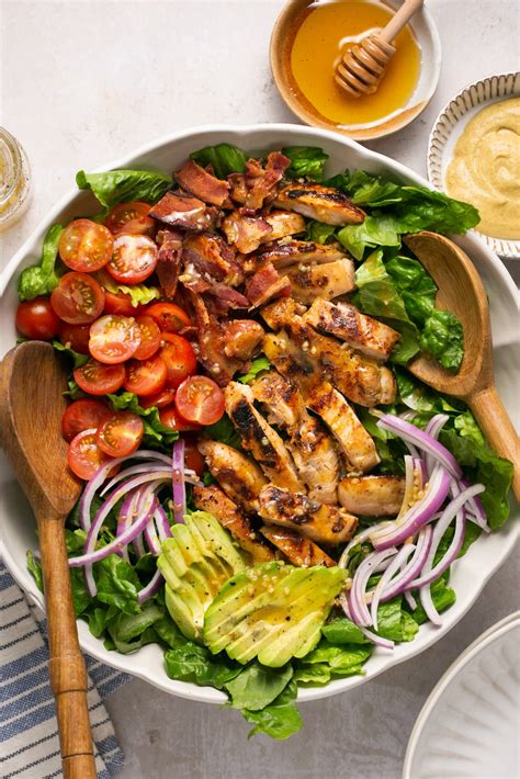 Honey Mustard Chicken Bacon And Avocado Salad Every Last Bite