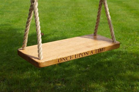Engraved Oak Swings With Rope
