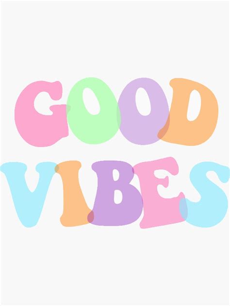 Pastel Good Vibes Sticker By Vanandtea Redbubble