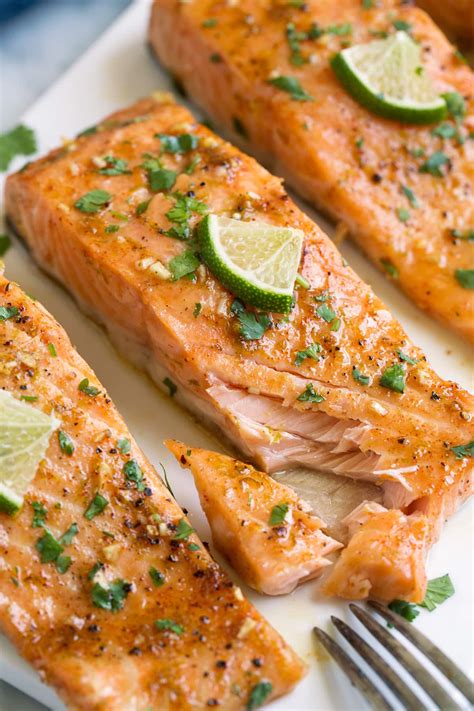 On a large rimmed baking sheet, toss together potatoes with the oil, 1/2 tablespoon of garlic, 1/2 teaspoon salt, and 1/4 teaspoon pepper. Baked Salmon with Brown Sugar and Lime - Cooking Classy