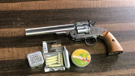 Schofield No3 Nickel Dual Ammo Co2 Bb And Pellet Revolver By Airsoft