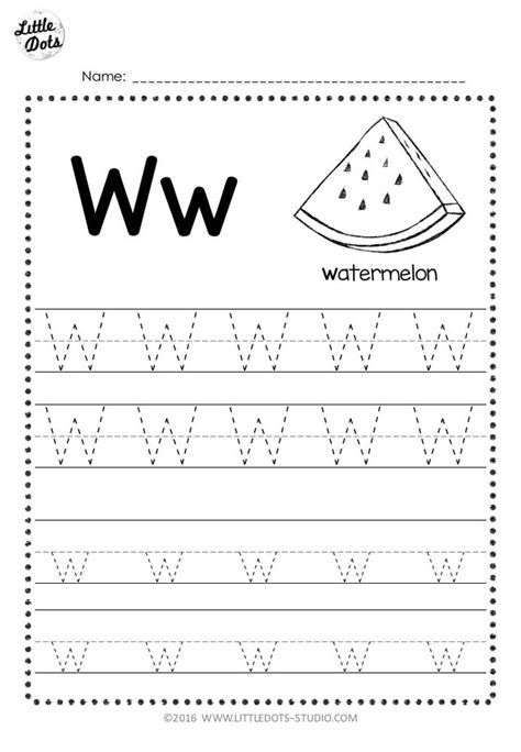Printable Letter W Worksheets