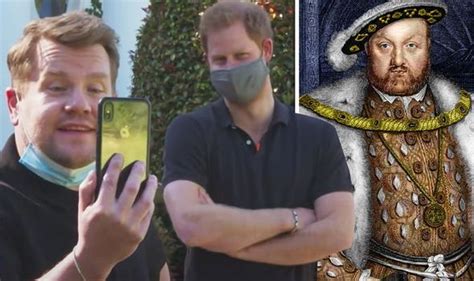 Carpool karaoke has been replaced with english tea on the 405, with the late late show welcoming a very special guest for last night's episode: James Corden 'dressed as Henry VIII' at Meghan and Harry's ...