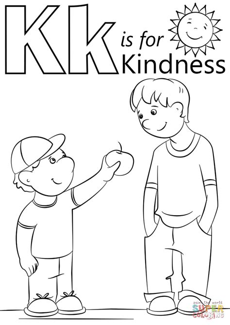Letter K Is For Kindness Coloring Page Free Printable Coloring Pages