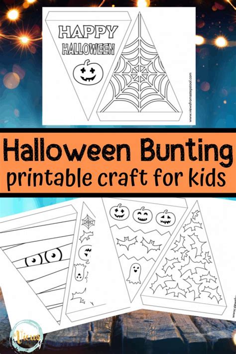 Printable Halloween Bunting Craft For Kids To Color Halloween Bunting