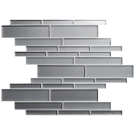 Erebos Random Brickbond Silver Glass Tile Original Style