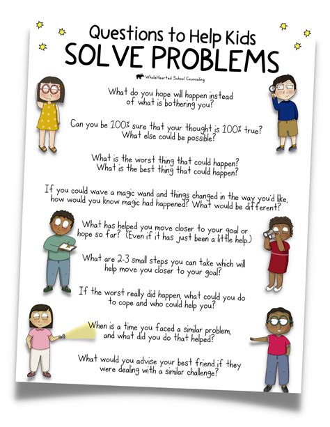 Questions To Help Kids Solve Problems Infographic