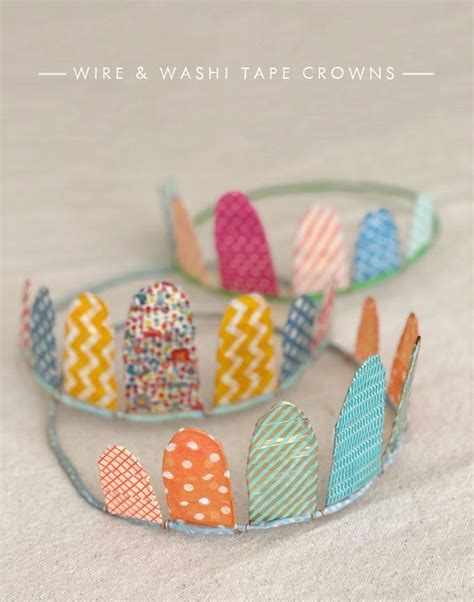 Make Delicate And Charming Crowns Using Craft Wire And Colorful Washi