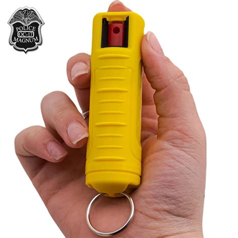 12 Ounce Clamshell Pepper Spray With Clip And Keychain Yellow
