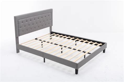 HARVEST Fabric Bed Frame In Queen Grey