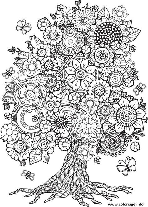 Voir plus d'idées sur le thème dessin arbre, arbre, dessin. Coloriage Arbre De Fleurs Floral Printemps Dessin Fleurs à ...