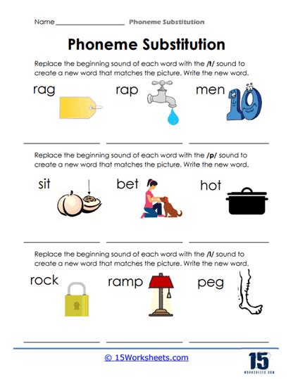 Phoneme Substitution 1 Worksheet 15