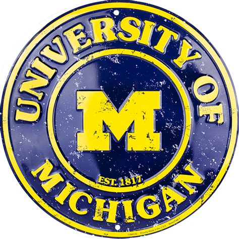Sign Michigan Wolverines Circle University Of Michigan Wolverines