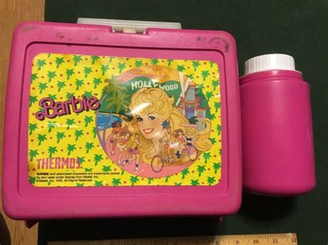 vintage hollywood barbie mattel pink lunchbox 1988 ebay