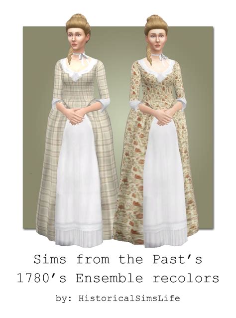 Ts4 Sims From The Pasts 1780′s Ensemble Recolors History Lovers