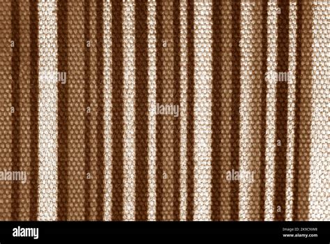 Close Up Of The Stripped Brown And White Fabric Texture Background