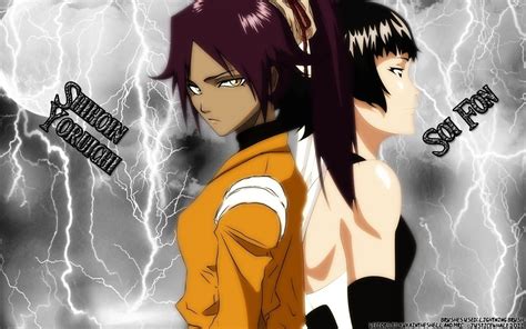 bleach yoruichi and soi fon