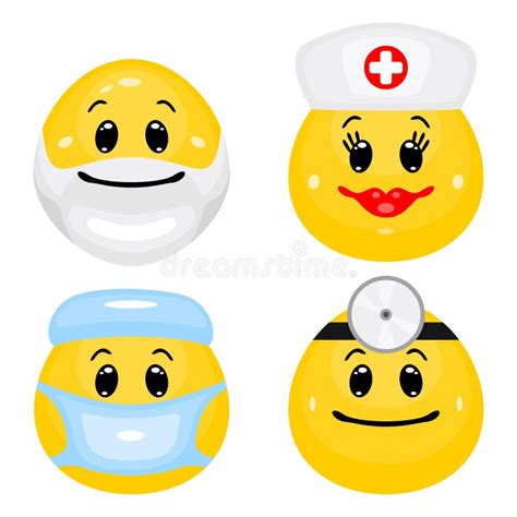 Emoticon Set Of Doctors And Nurses Stock Vector Illustration Of