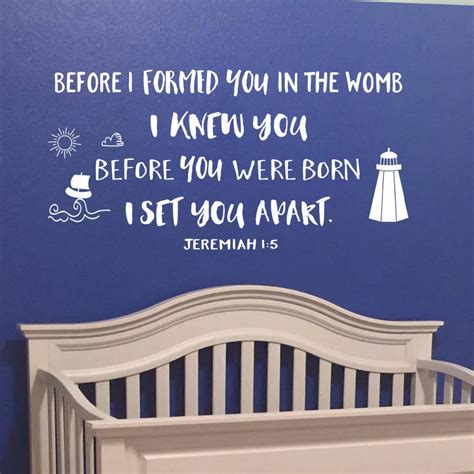 Before I Formed You In The Womb I Knew You Quote Vinyl Wall Stickers