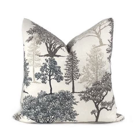 Black And White Tree Silhouette Toile Pillow Cushion Cover Aloriam