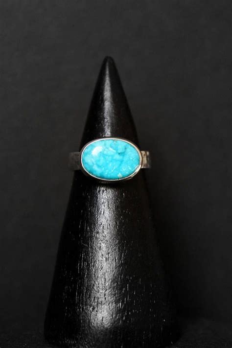 Size 6 5 High Grade Oval Webbed Kingman Turquoise Sterling Etsy
