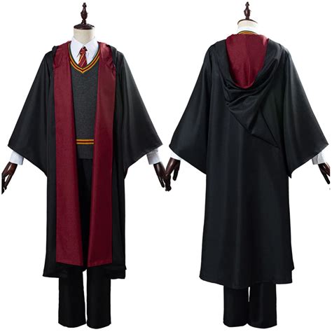 Harry Potter School Uniform Gryffindor Robe Cloak Outfit Halloween