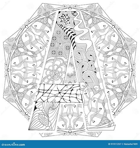 Mandala Con La Letra A Para Colorear Zentangle Decorativo Del Vector