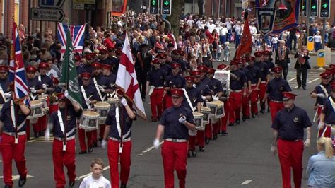 the twelfth thousands march in orange order parades bbc news