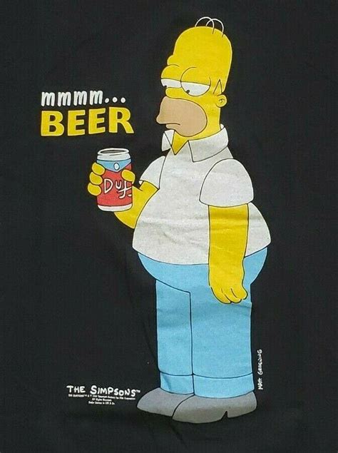 New Vintage 90s The Simpsons Homer Simpson Mmmmbeer T Shirt Large