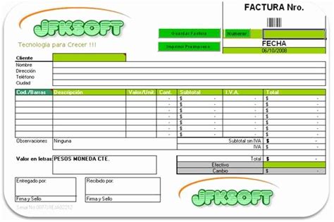 Formato De Facturas En Excel Awesome Factura Excel Ufreeonline Template