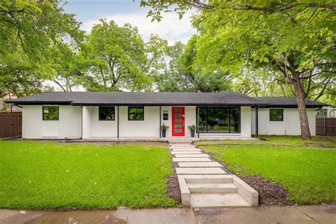 Painted Brick Ranch Exterior Midcentury With Mid Century Modern Modern