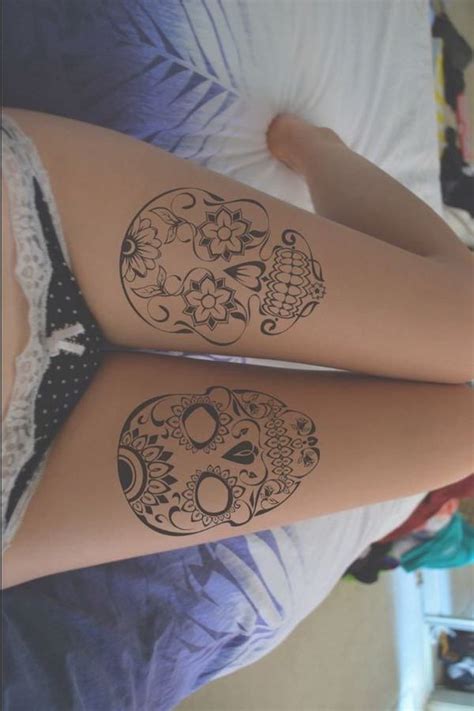 150 Sexy Thigh Tattoos For Women Mind Blowing PICTURES Skull Thigh