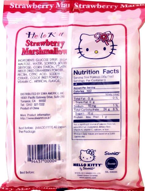 Hello Kitty Strawberry Marshmallow Candy W Jelly 31 Oz Free Etsy