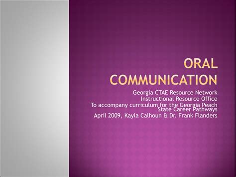 Ppt Oral Communications Powerpoint Presentation Free Download Id