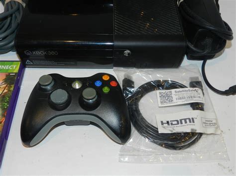 Black Microsoft Xbox 360 E Console System Model 1538 Complete Kinect