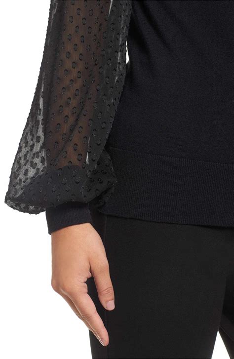 Halogen® Sheer Sleeve Turtleneck Sweater Nordstrom Sheer Sleeves