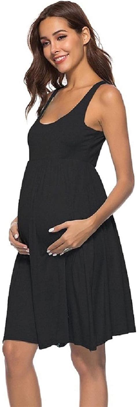 Lucktop Maternity Clothes Women High Waist Sleeveless Maternity Dresses