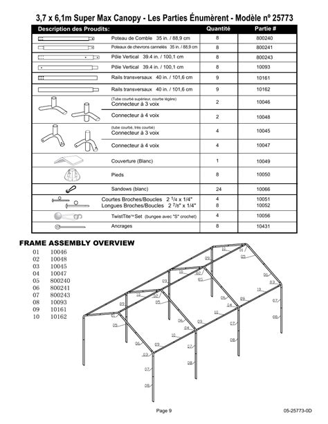 Chapters cover installation and repair for the. Frame assembly overview | ShelterLogic 25773 12 x 20 Super ...