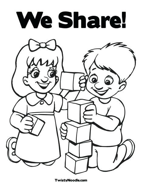 Children Sharing Coloring Page At Getdrawings Free Download