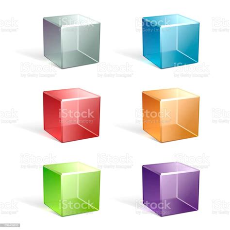 Set Glass Cubes Stock Illustration Download Image Now Cube Shape