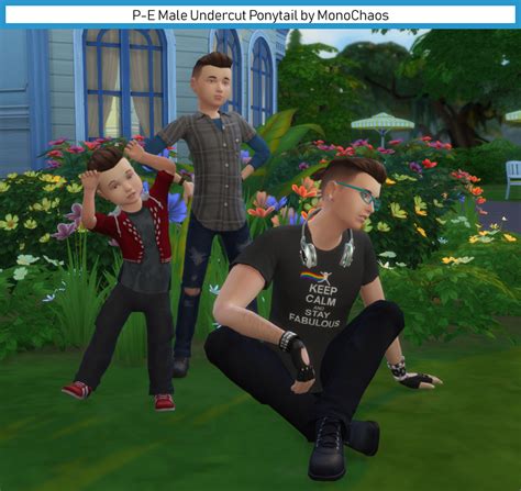 Toddler To Elder Male Undercut Ponytail Monochaoss Sims 4 Cc Blog