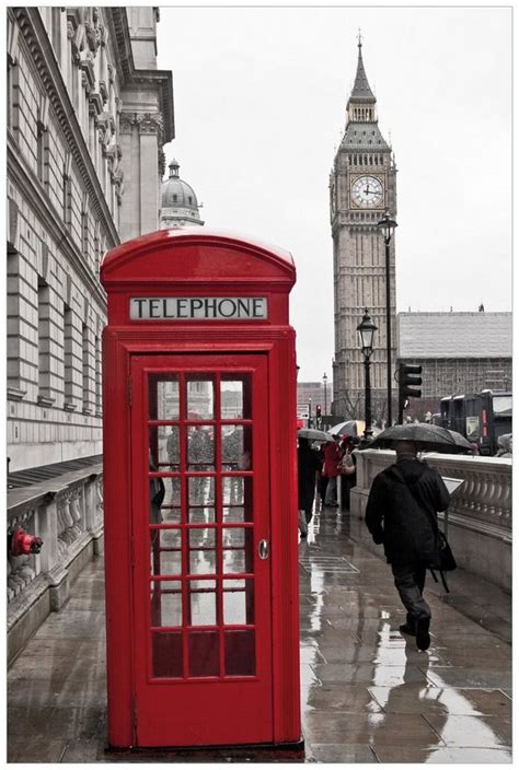Wallario Wandfolie Rote Telefonzelle In London England Mit Big Ben In