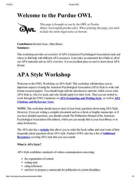 Purdue Owl Apa Title Page Chicago Style Essay Sample Paper With