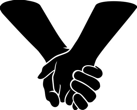 Hand Silhouette Holding Hand Drawn People Team Silhouettes Holding