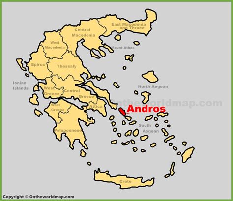 Andros Location On The Greece Map Ontheworldmap Com