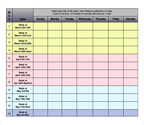 Exercise Log Template 8 Free Pdf Doc Download Sample Templates
